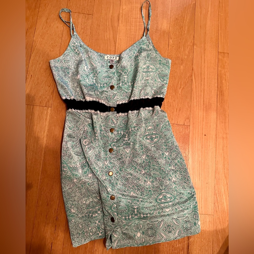 Urban Outfitters x COPE Mint Green Paisley Dress size S